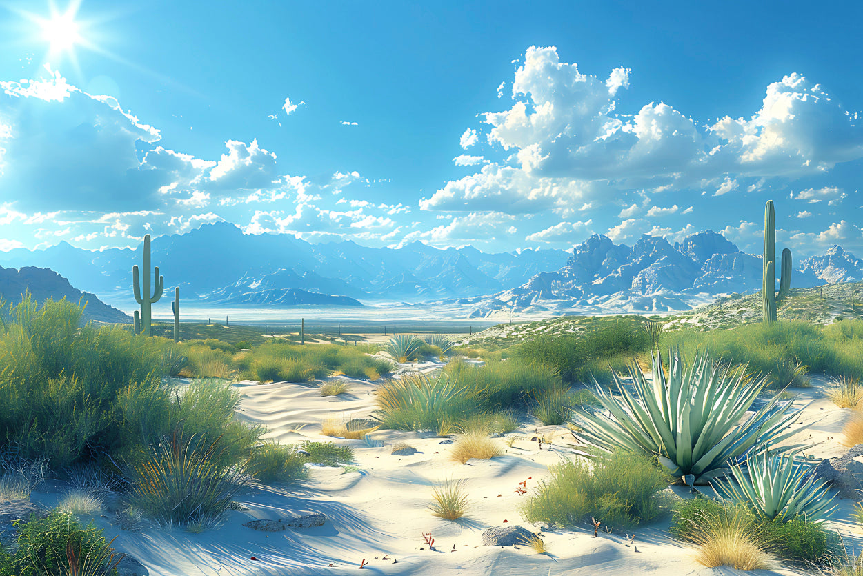 Plants under a Cloudy Sky with Mountains Home Decor Premium Quality Poster Print Choose Your Sizes - Bella Home Decor