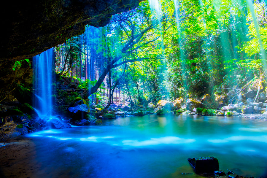 Nabegatai, Waterfall in Forest, Kumamoto Japan Home Decor Premium Quality Poster Print Choose Your Sizes - Bella Home Decor