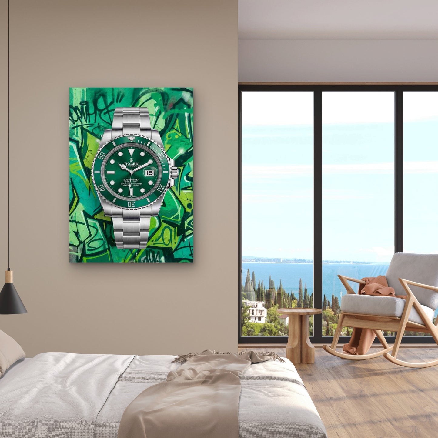 Jade Timepiece Silver watch Graffiti 40x60cm Metal Print Ready to Hang