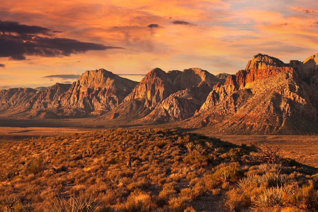 Cliffs of Red Rock with a Cloudy Sky Home Decor Premium Quality Poster Print Choose Your Sizes - Bella Home Decor