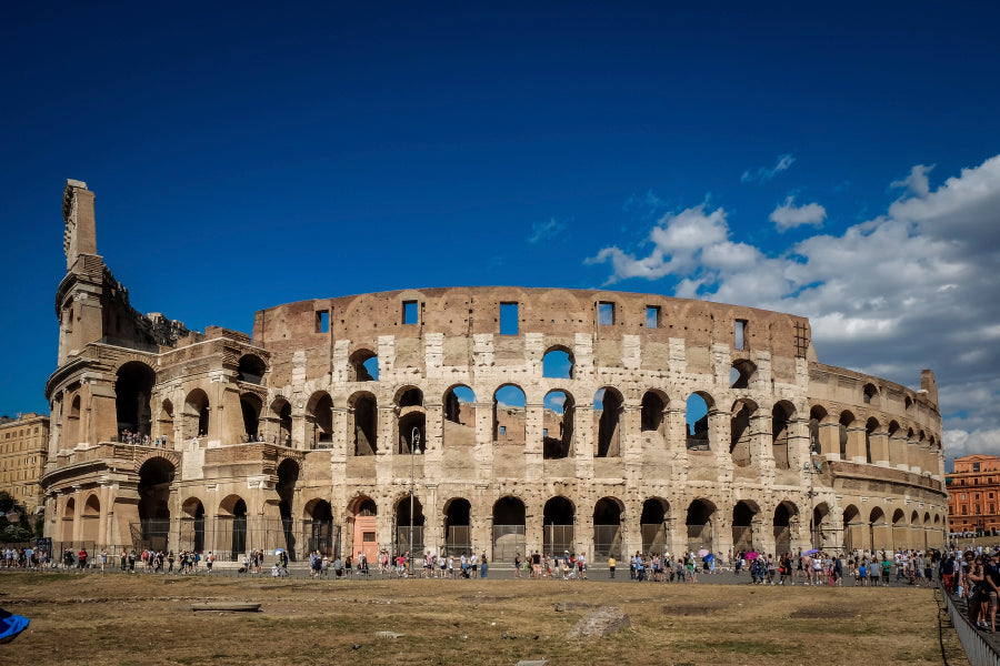 Views Of the Coliseum Rome, Italy Acrylic Glass Print Tempered Glass Wall Art 100% Made in Australia Ready to Hang - Bella Home Decor