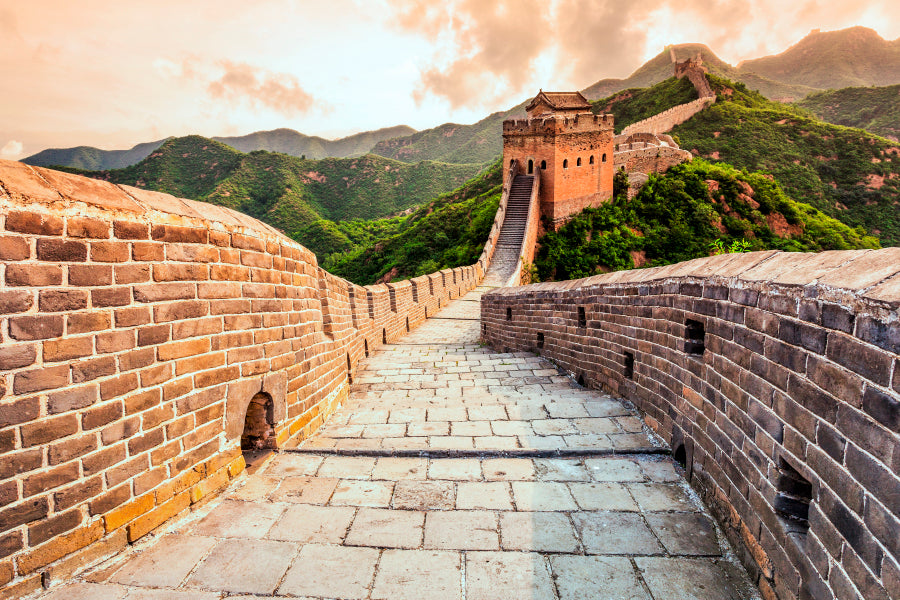 China Famous Landmark Great Wall and Mountains Acrylic Glass Print Tempered Glass Wall Art 100% Made in Australia Ready to Hang - Bella Home Decor