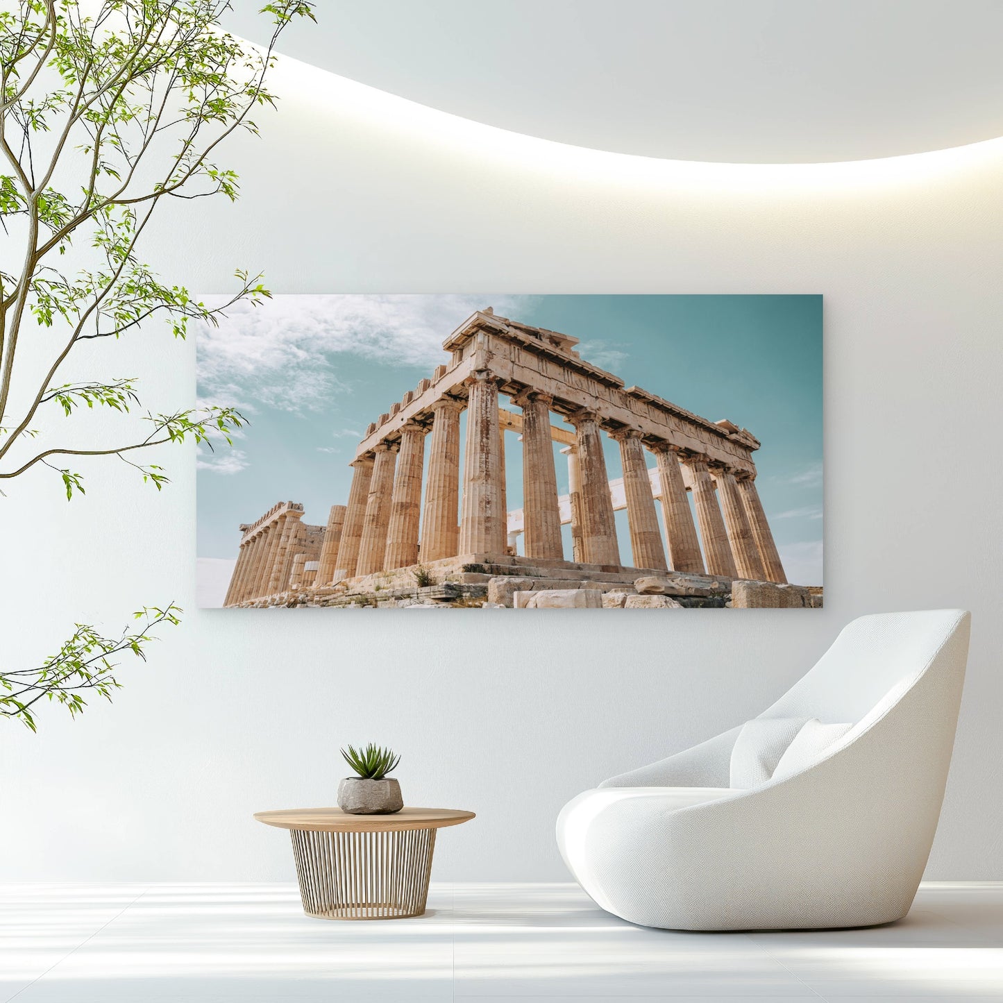 Athens Greece Parthenon Temple Wall Art Canvas Office Home Room Framed 120x60cm