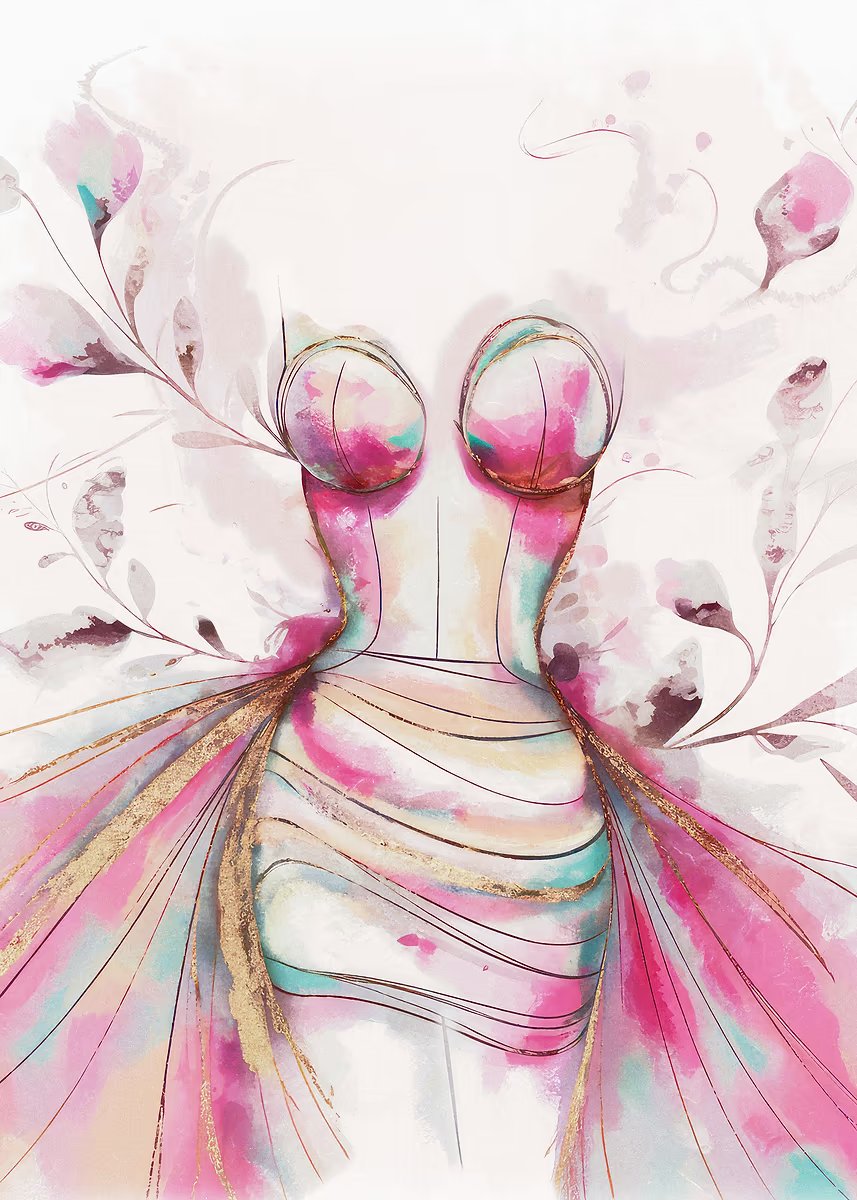 Pink Haute Couture Woman Fashion Home Decor Premium Quality Poster Print Choose Your Sizes - Bella Home Decor