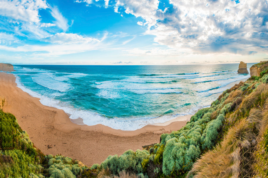Panorama The Great Ocean Road, Victoria, Australia Acrylic Glass Print Tempered Glass Wall Art 100% Made in Australia Ready to Hang - Bella Home Decor