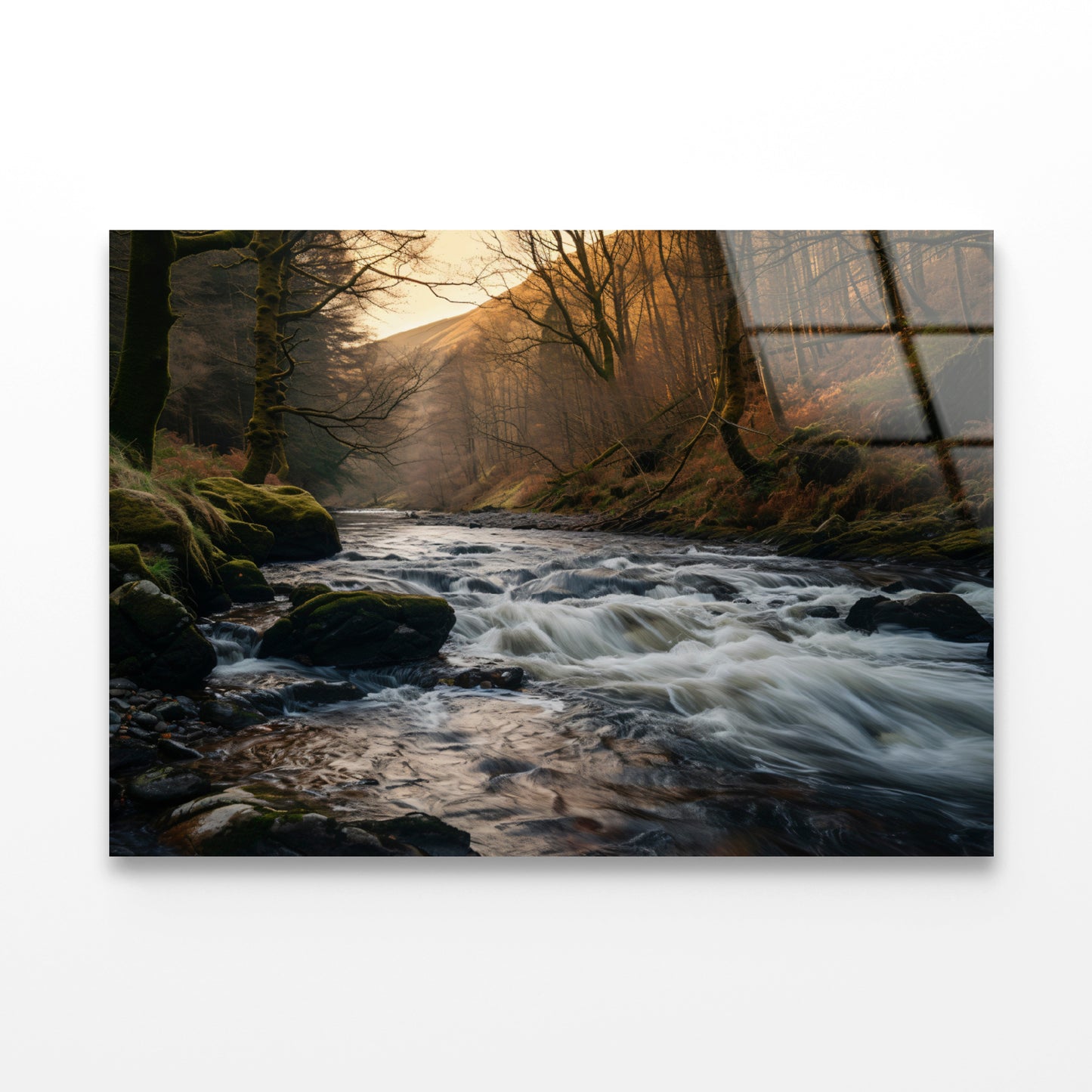 The River Flows through the Mountains of Wales Acrylic Glass Print Tempered Glass Wall Art 100% Made in Australia Ready to Hang - Bella Home Decor
