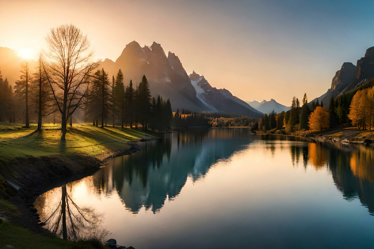 Lake, Trees, and Mountains Home Decor Premium Quality Poster Print Choose Your Sizes - Bella Home Decor