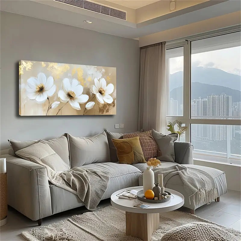 Minimalist Modern Three White Wall Art Canvas Office Home Room Framed 120x60cm - Bella Home Decor