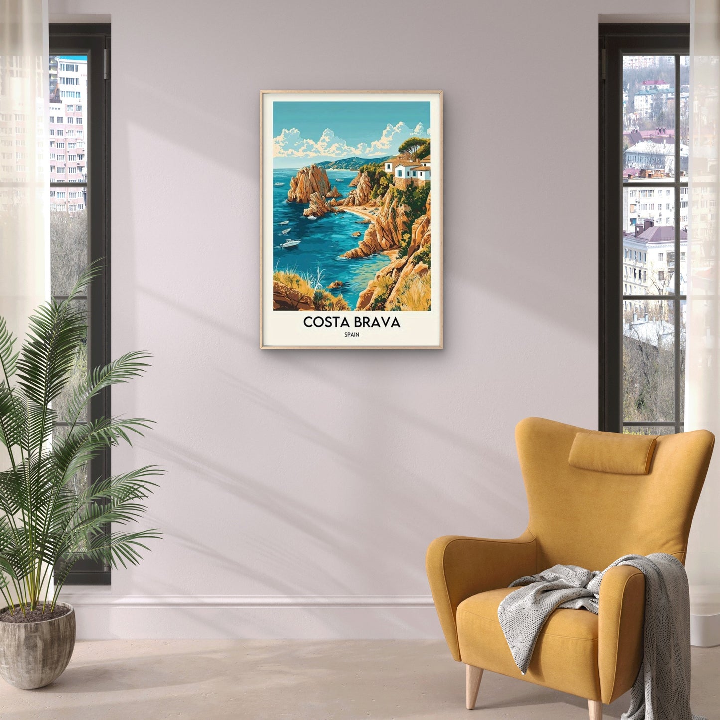 Costa Brava Spain Vintage Coastal Travel Poster Print Wall Art
