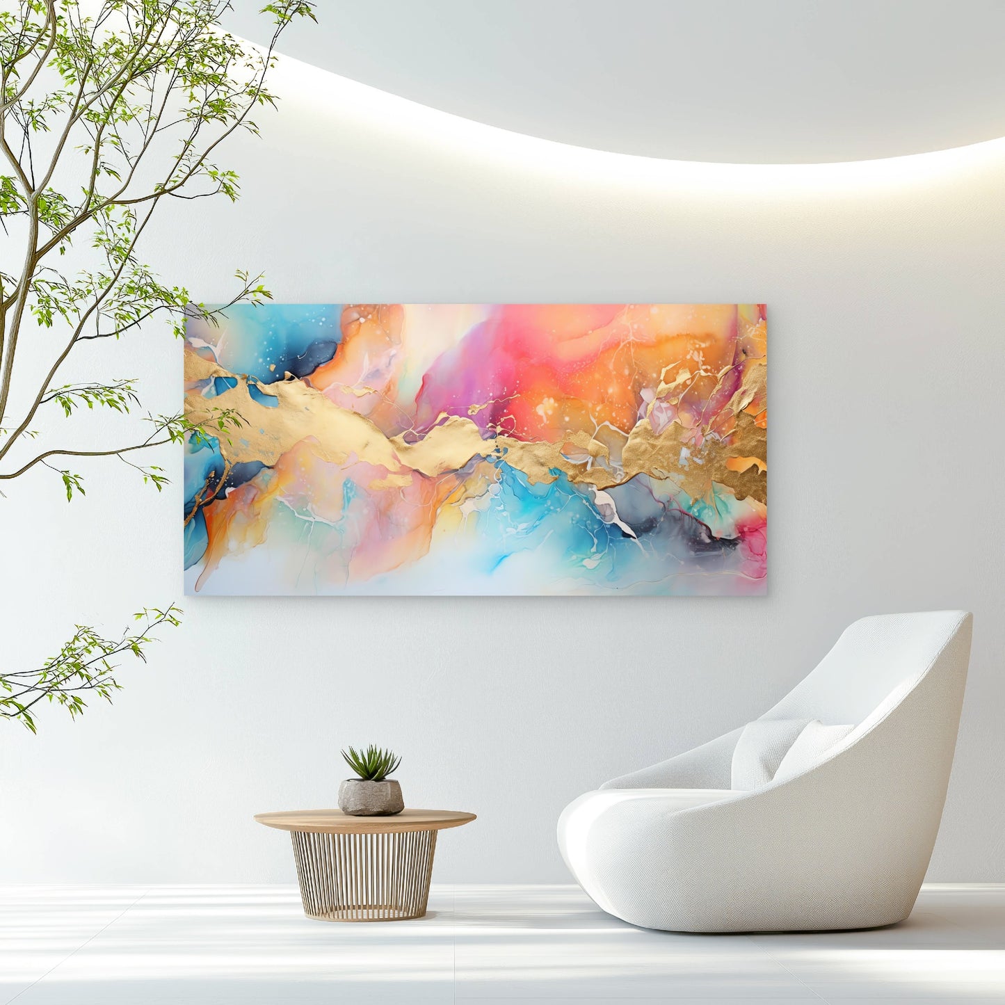 Radiant Alcohol Ink Dream Wall Art Canvas Office Home Room Framed 120x60cm
