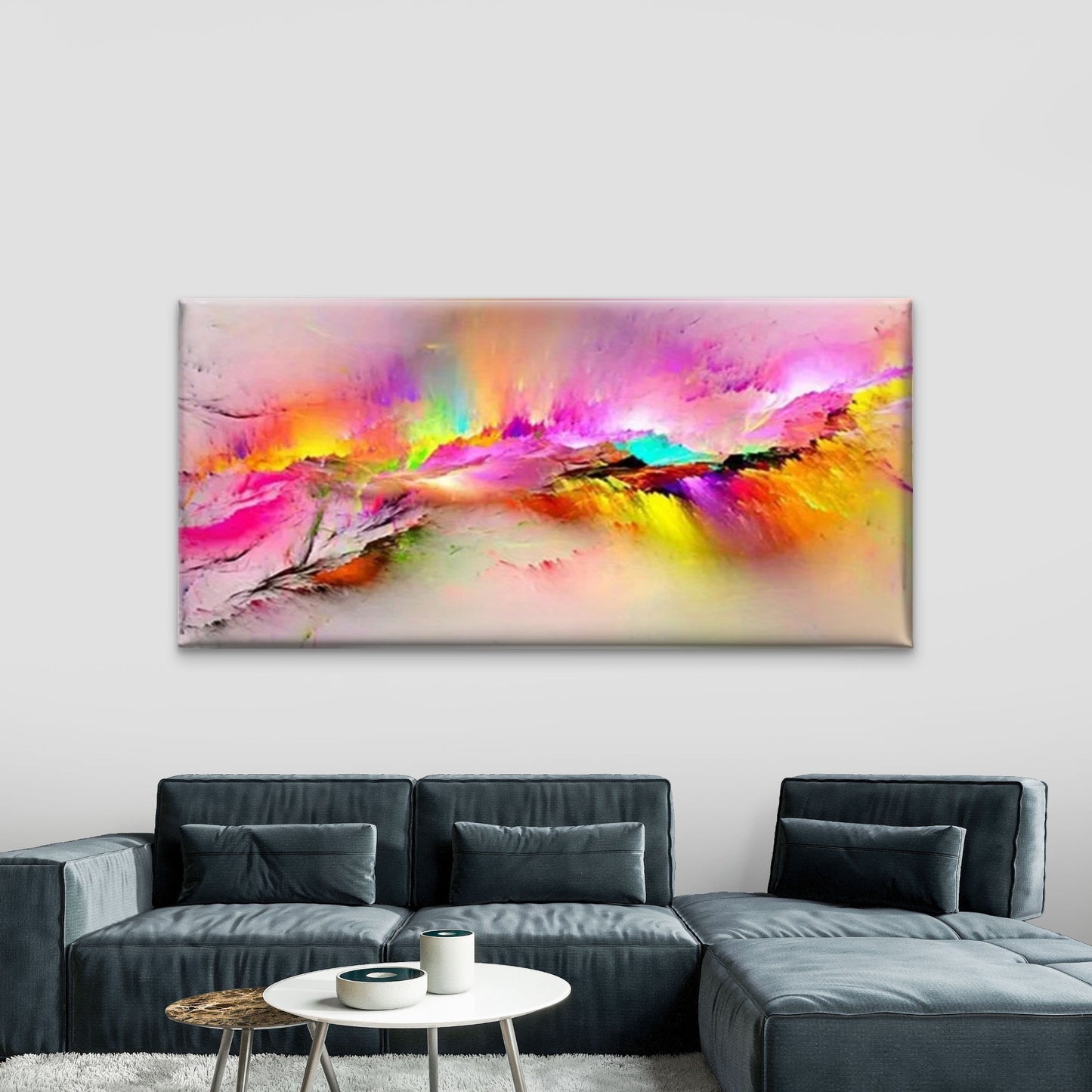 Abstract Colorful Painting Wall Art Canvas Office Home Room Framed 120x60cm