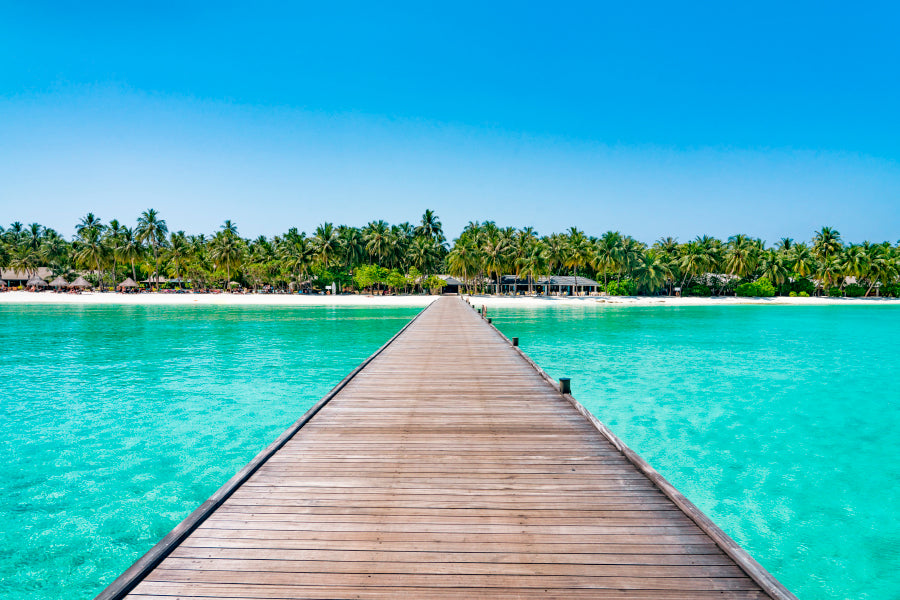 Overwater Bridge in The Indian Ocean Home Decor Premium Quality Poster Print Choose Your Sizes - Bella Home Decor