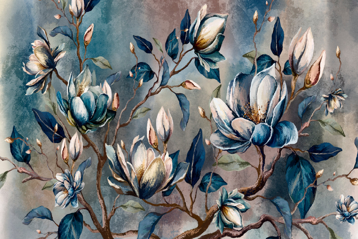 Branch of Watercolor Flowers Print 100% Australian Made - Bella Home Decor