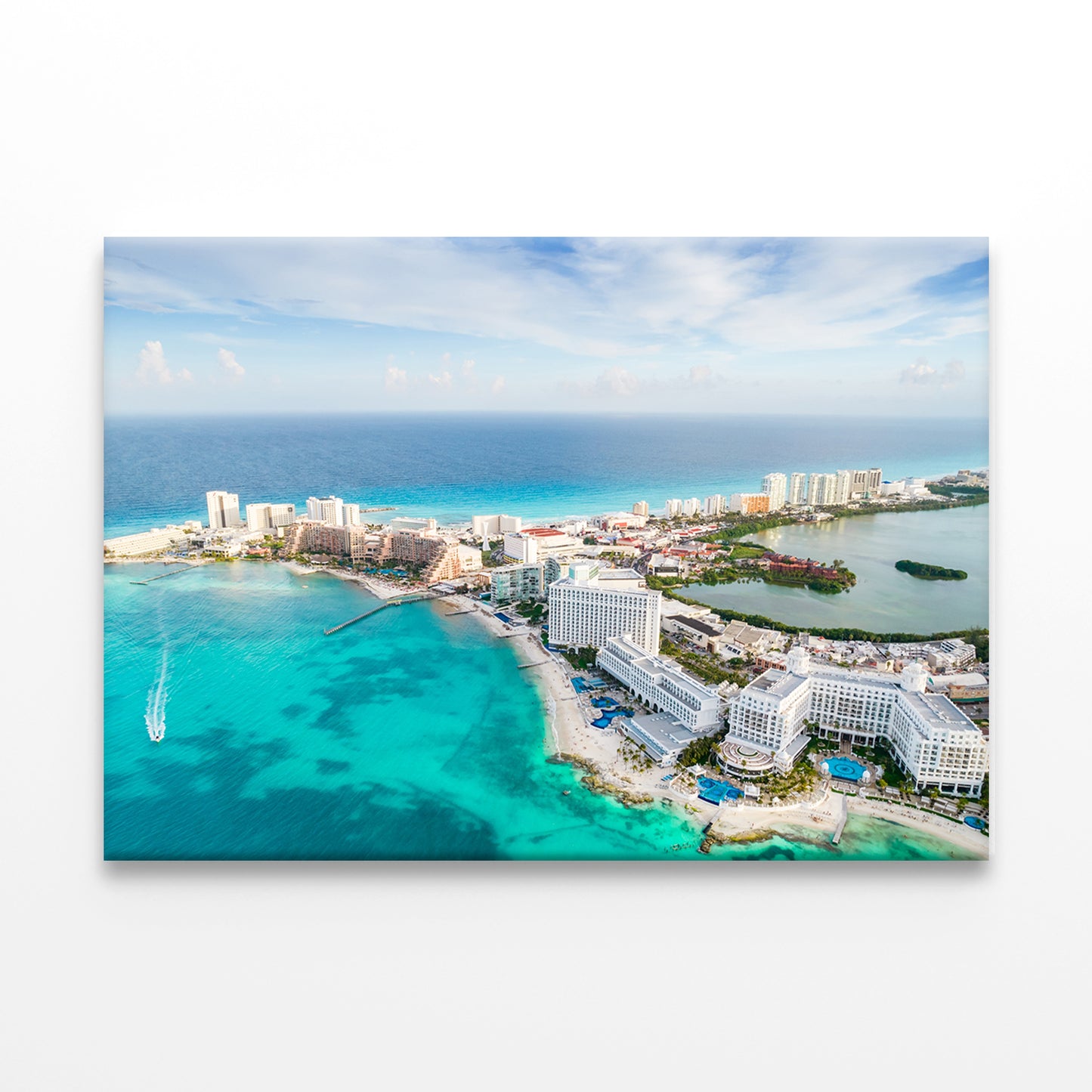 Panoramic View of Cancun Beach and Hotels Wall Art Decor 100% Australian Made - Bella Home Decor