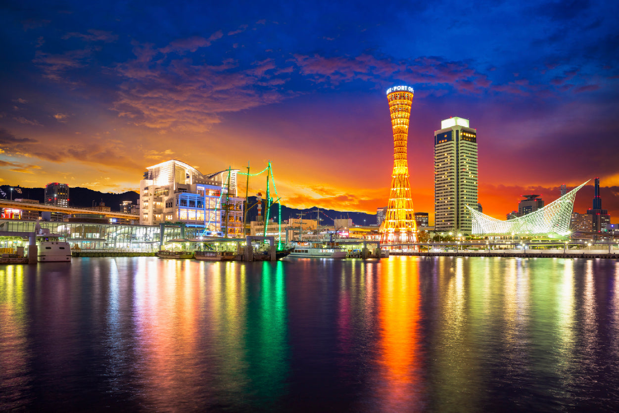 Orange And Blue Sky in Kobe Japan Print 100% Australian Made - Bella Home Decor