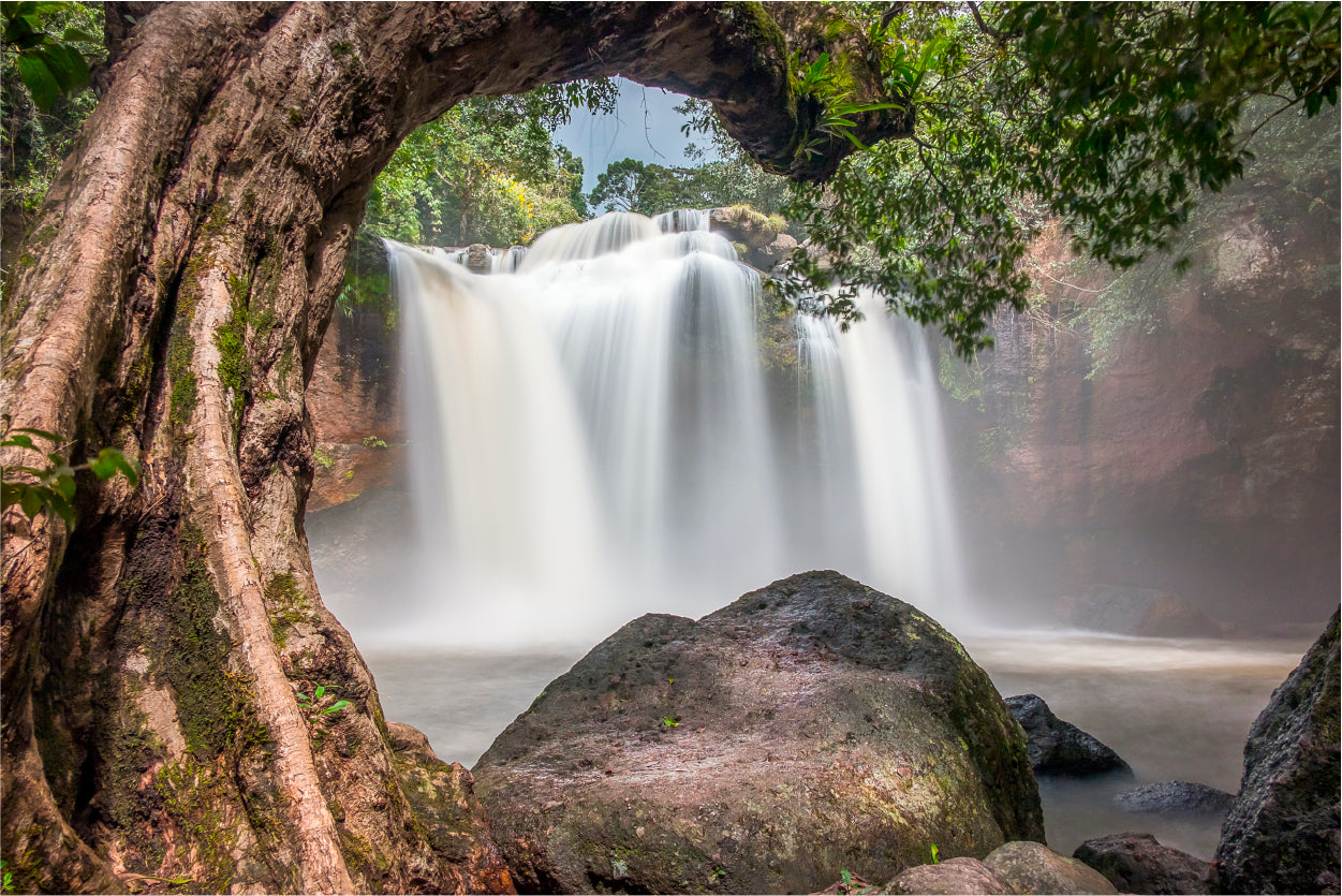 Amazing Water Fall with Rocks Home Decor Premium Quality Poster Print Choose Your Sizes - Bella Home Decor