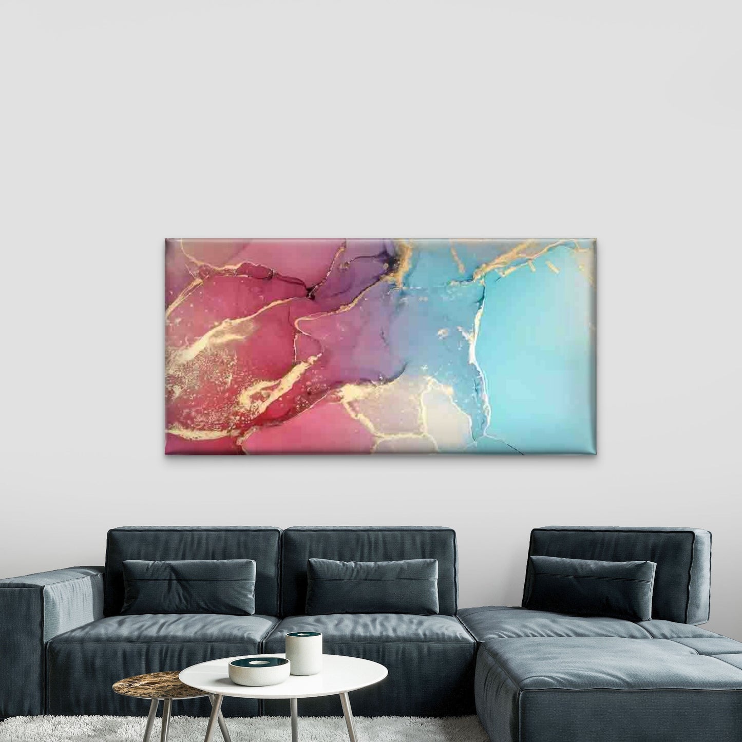 Abstract Colorful Ink Texture Wall Art Canvas Office Home Room Framed 120x60cm - Bella Home Decor