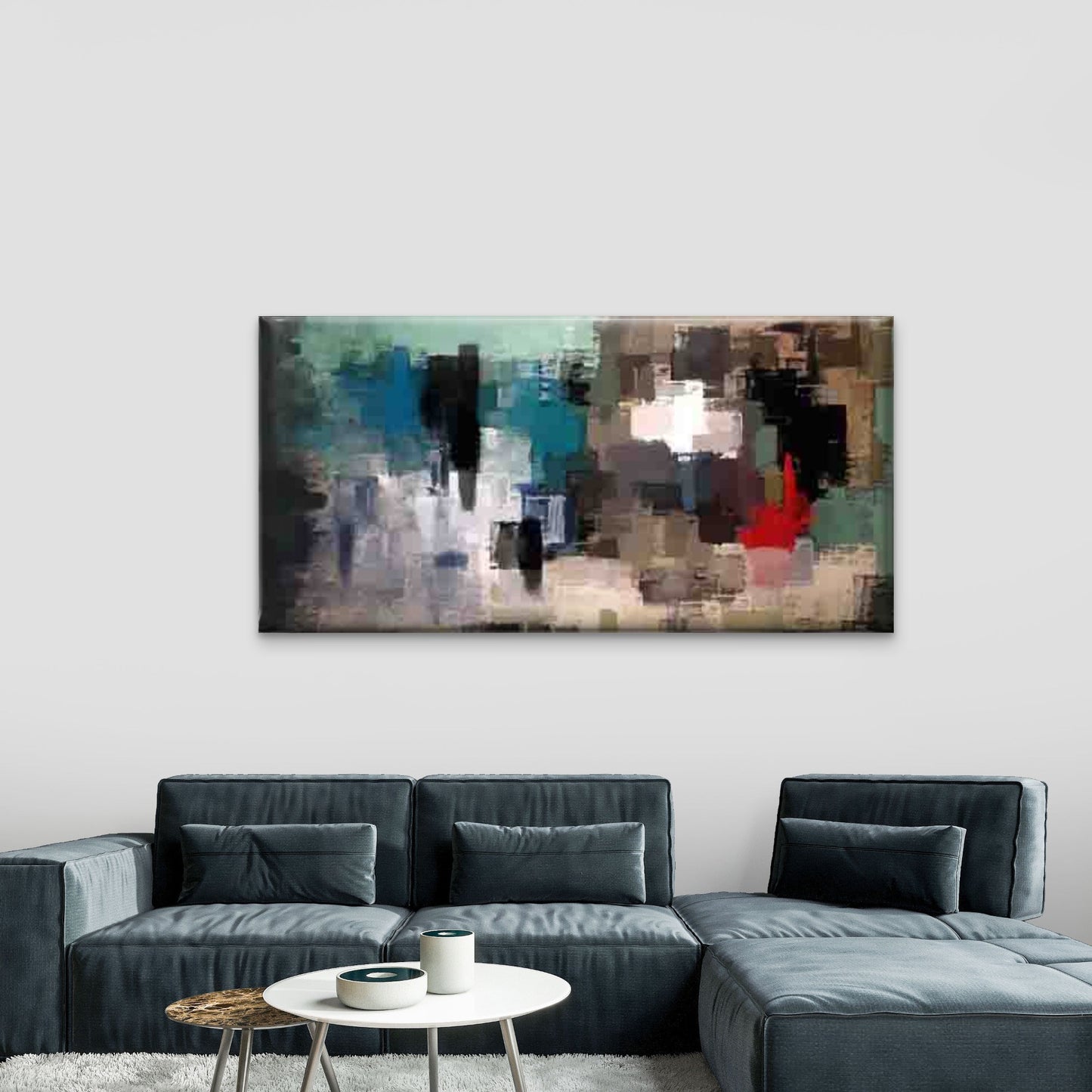 Abstract Design of Geometric Wall Art Canvas Office Home Room Framed 120x60cm - Bella Home Decor