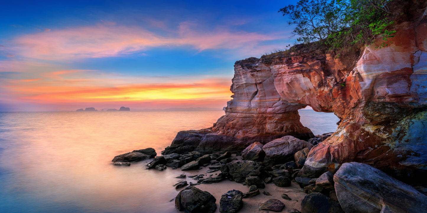 Laem Jamuk Khwai Buffalo Nose Cape Sunset Krabi Thailand Wall Art Canvas Office Home Room Framed 120x60cm