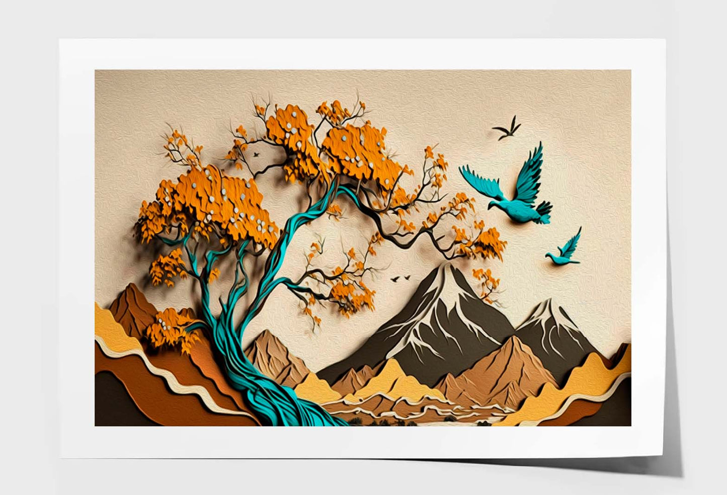 Black and Gray Mountains Wall Art Limited Edition High Quality Print Unframed Roll Canvas None