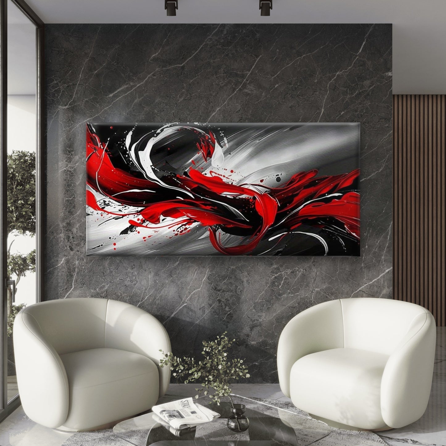 Dynamic Swirls Of Emotion Wall Art Canvas Office Home Room Framed 120x60cm