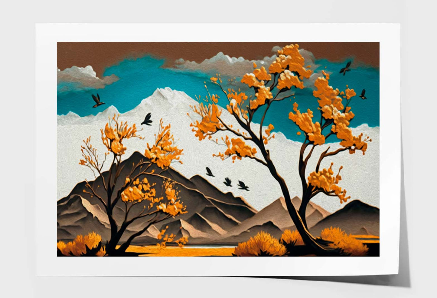 White Clouds and Birds 3d Wall Art Limited Edition High Quality Print Unframed Roll Canvas None