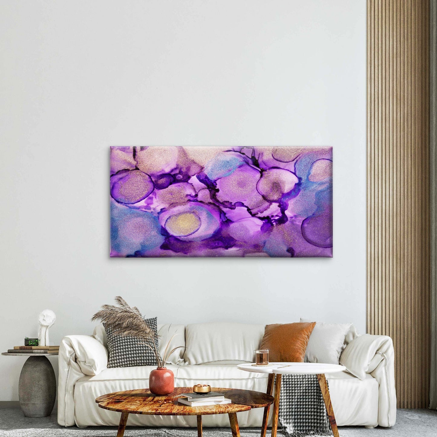 Celestial Pools Of Purples Wall Art Canvas Office Home Room Framed 120x60cm