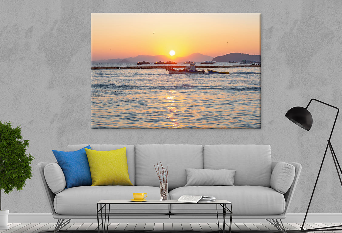 Morning Winter Sea at Sunrise Wall Art Decor 100% Australian Made - Bella Home Decor