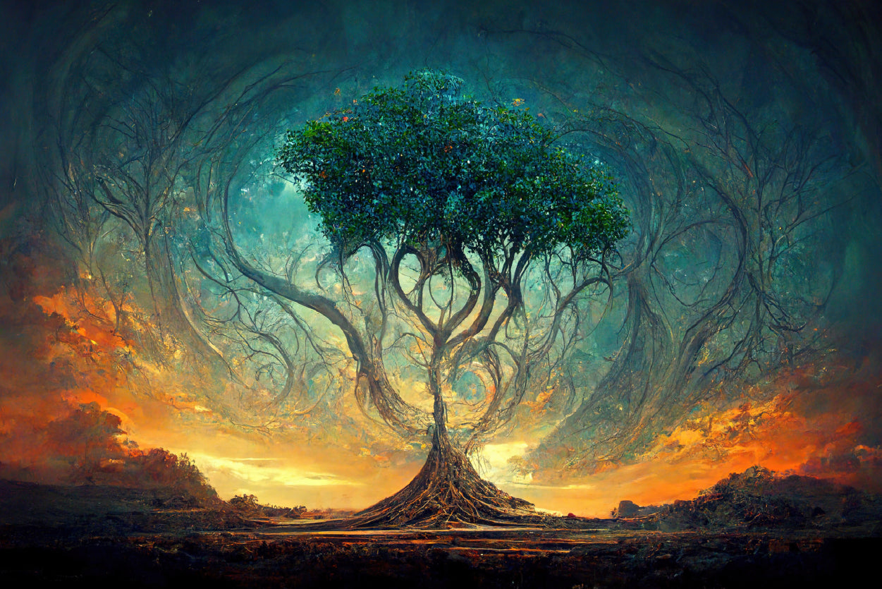 Life of Tree with Colorful Sky Print 100% Australian Made - Bella Home Decor