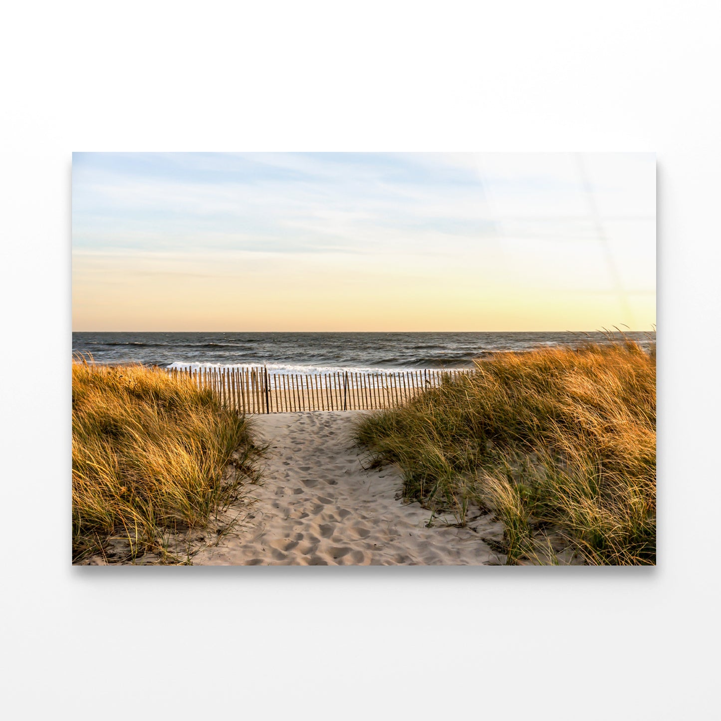 Shore of Hampton Beach New York Acrylic Glass Print Tempered Glass Wall Art 100% Made in Australia Ready to Hang - Bella Home Decor