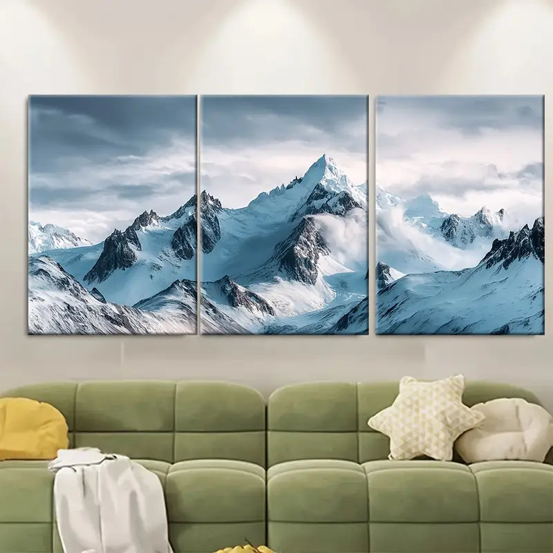 3pcs Tierra Del Fuego Andes Mountain Wall Art Set Canvas Framed 40x60cm - High Quality Print 100% Australian Made Wall Canvas Ready to Hang