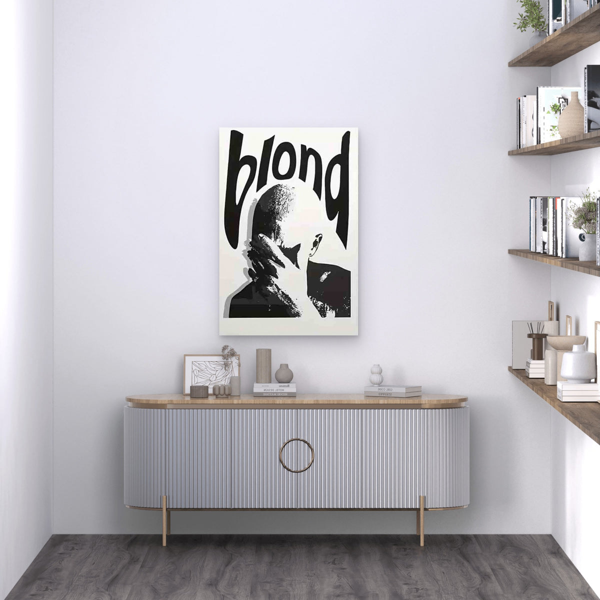 Blond TEXT Metal Print Ready to Hang