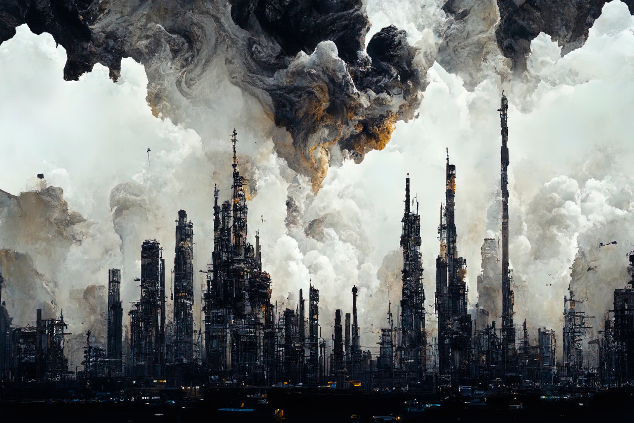 Tall Buildings and Smoke Visible View Home Decor Premium Quality Poster Print Choose Your Sizes - Bella Home Decor