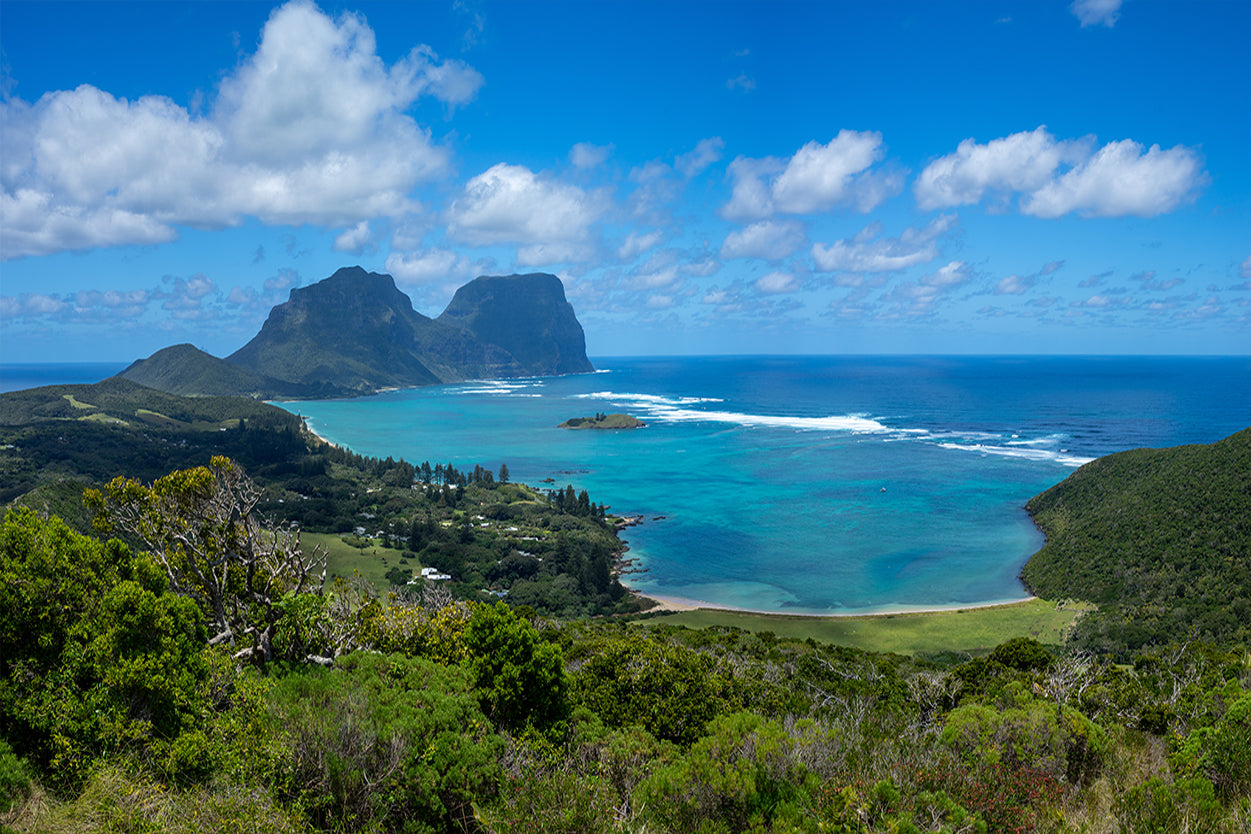 Lord Howe Island NSW Lagoon and Mountain View Wall Art Decor 100% Australian Made