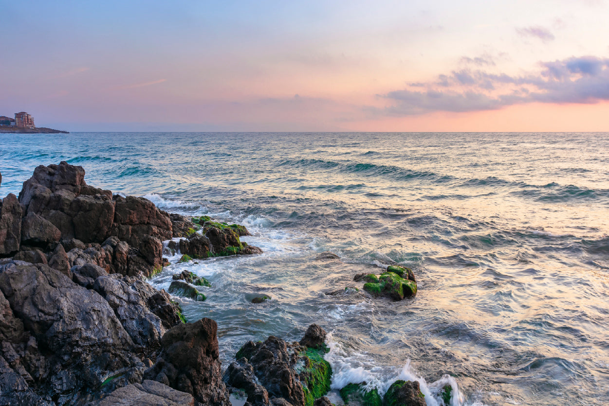 Rocky Beach with a Large Body of Water & Sky Home Decor Premium Quality Poster Print Choose Your Sizes - Bella Home Decor