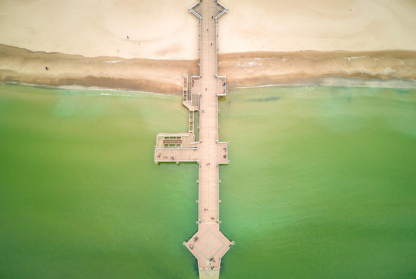 Aerial View of the Brzeźno Pier Poland Wall Art Decor 100% Australian Made - Bella Home Decor