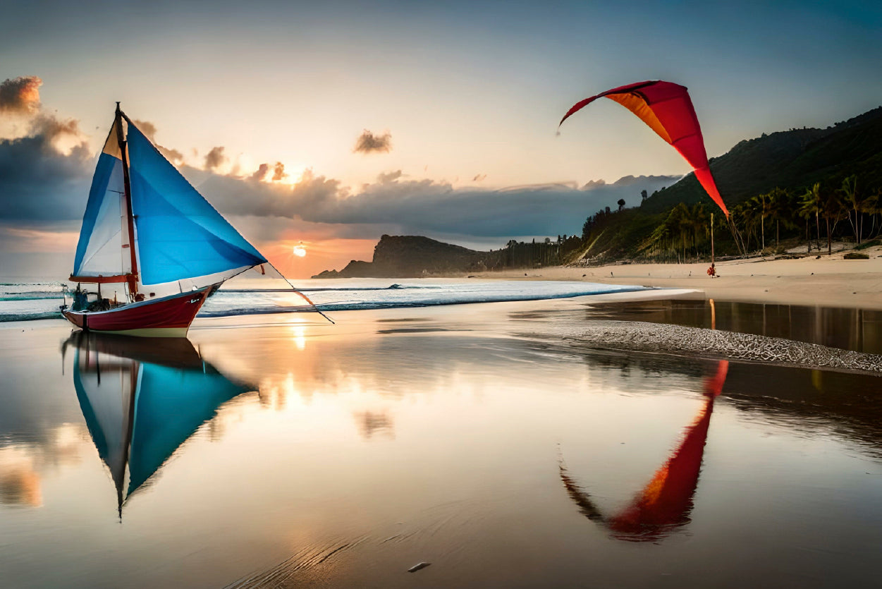 Rainbow over Water with Kites Home Decor Premium Quality Poster Print Choose Your Sizes - Bella Home Decor