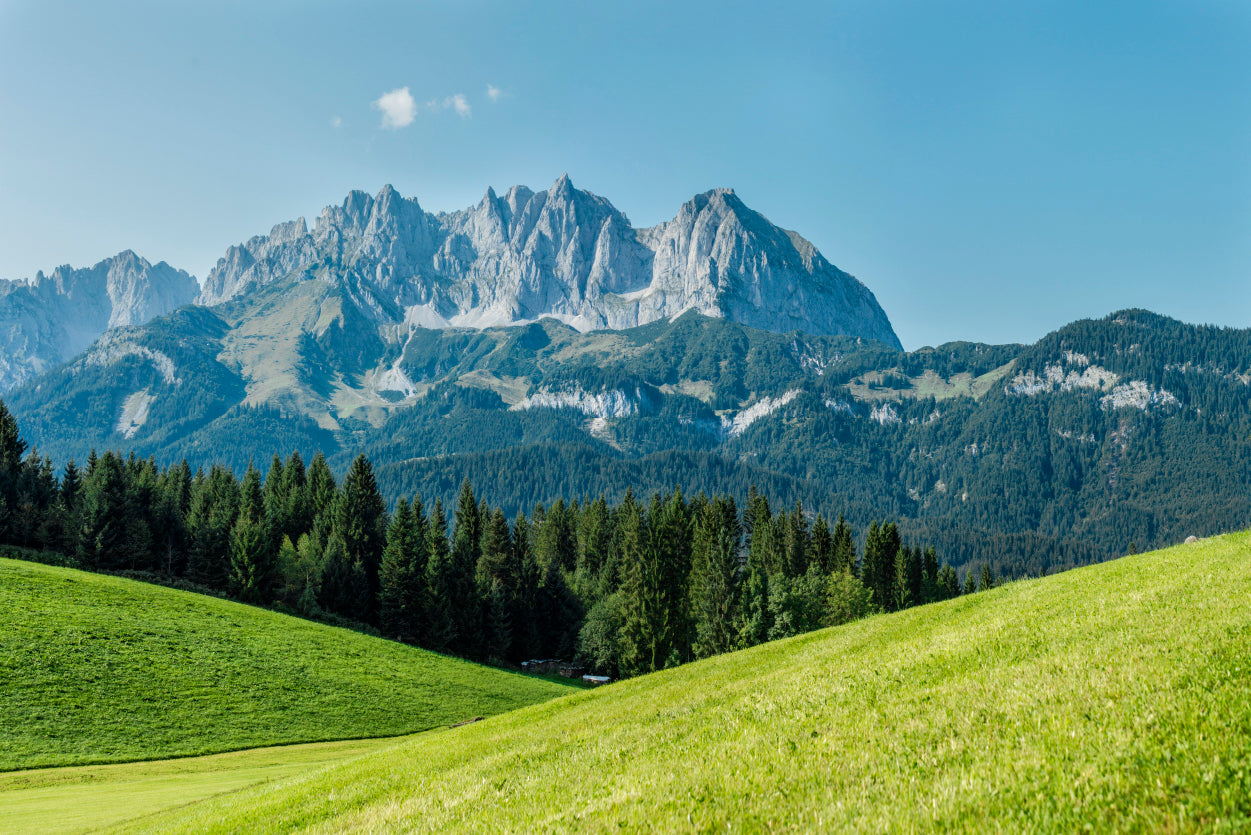 Green Meadows Nature Scenery with Mountains Home Decor Premium Quality Poster Print Choose Your Sizes - Bella Home Decor