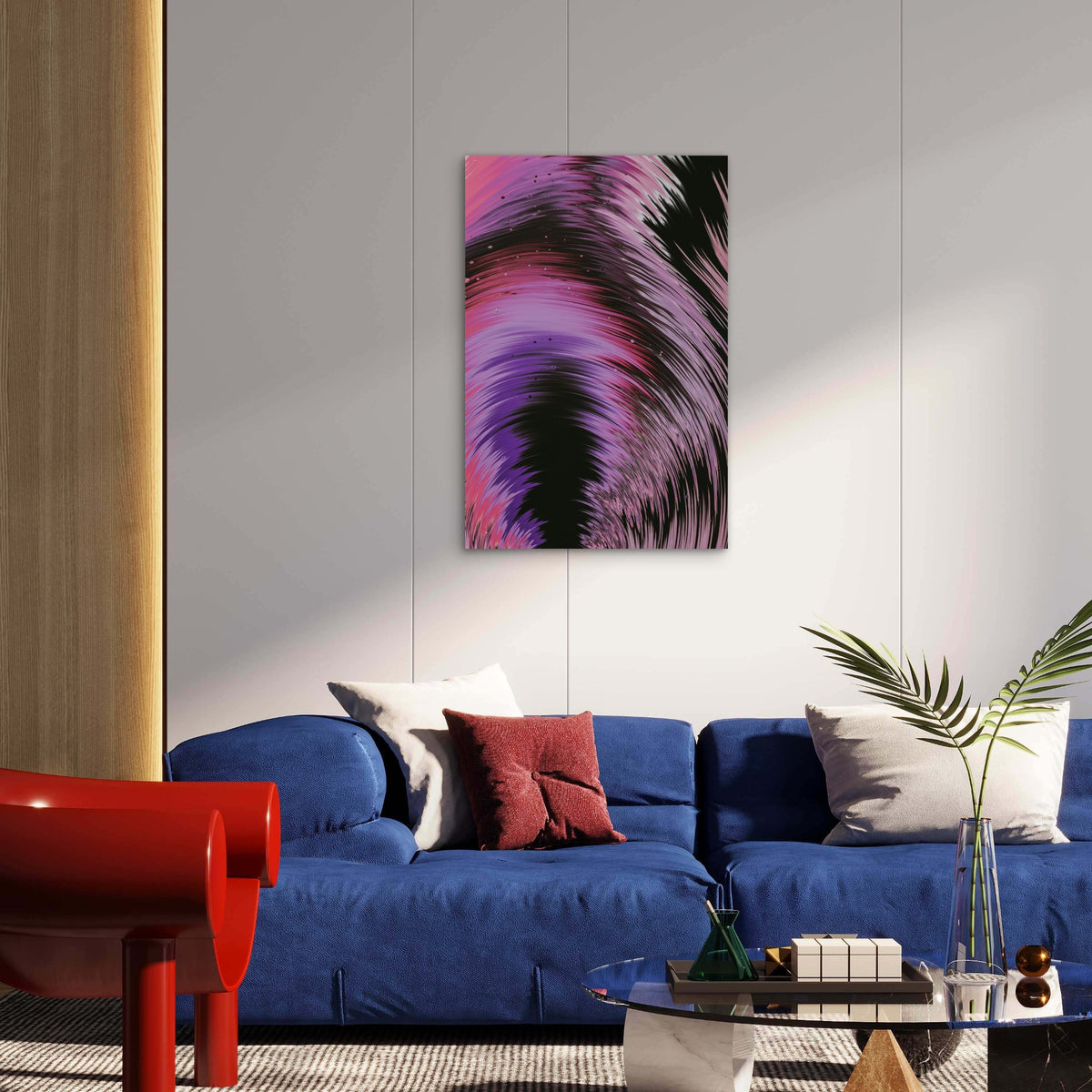 Dynamic Swirling Acrylic Pouring Artwork 60x90cm Metal Print Ready to Hang
