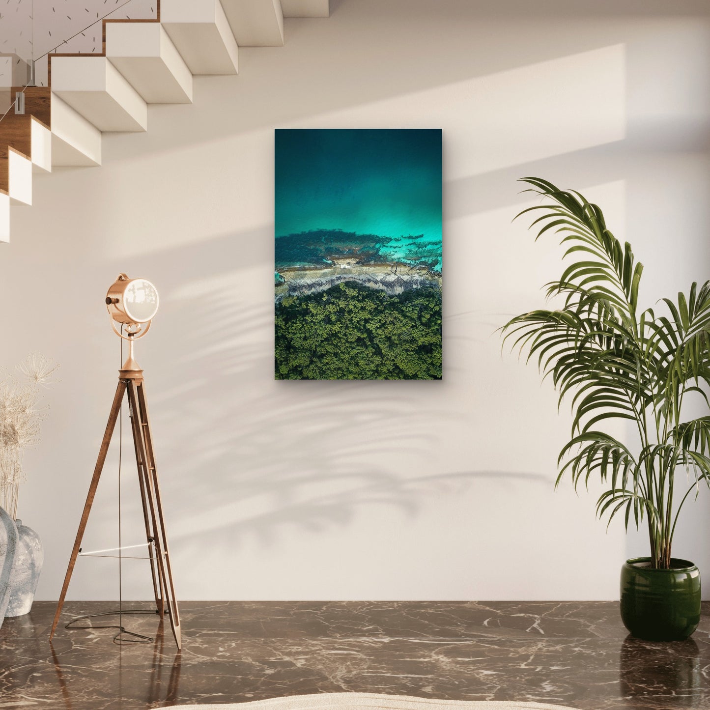 Jervis Bay Aerial Reef Coast Australia 40x60cm Metal Print Ready to Hang