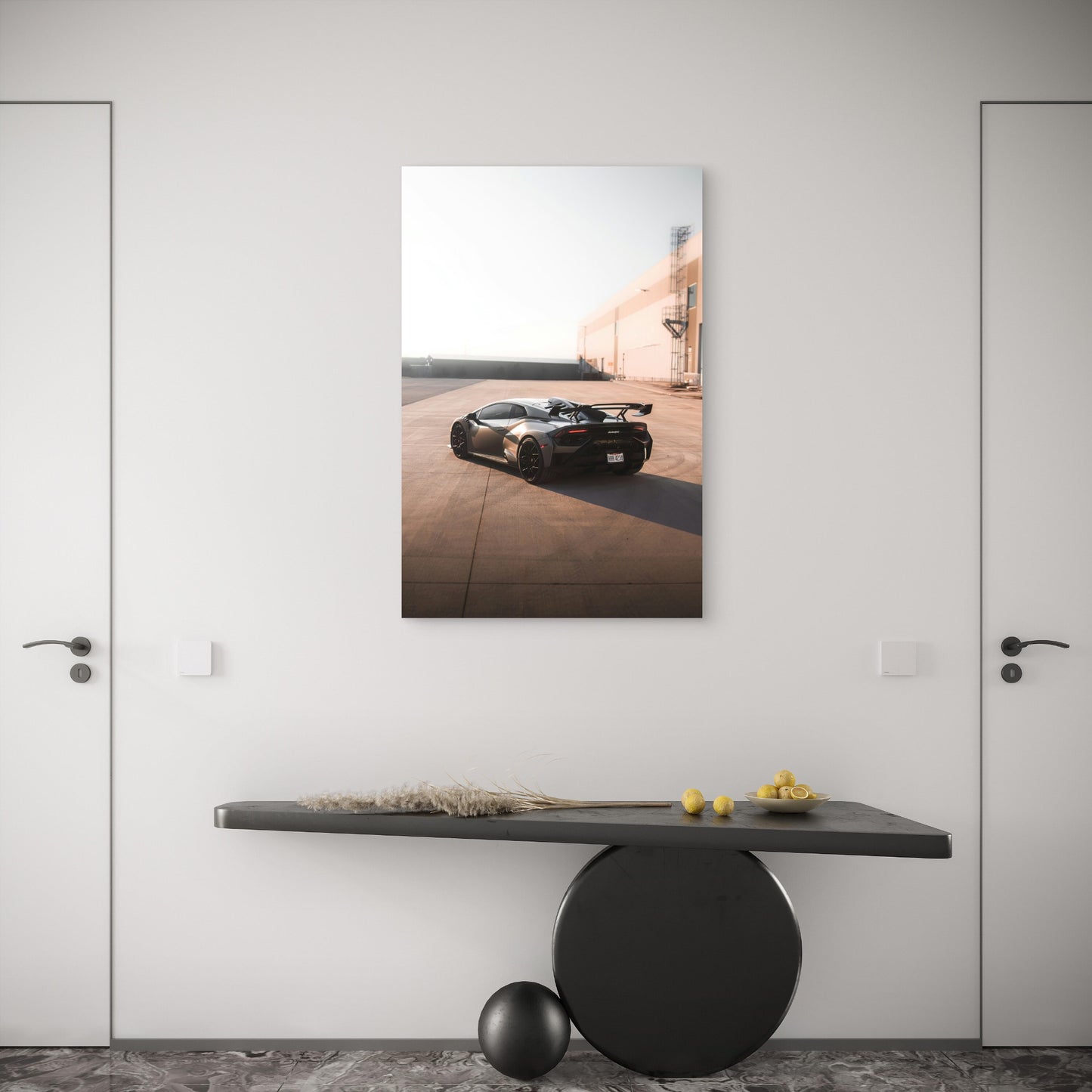 Grey Lamborghini Huracan STO Supercar V10 40x60cm Metal Print Ready to Hang