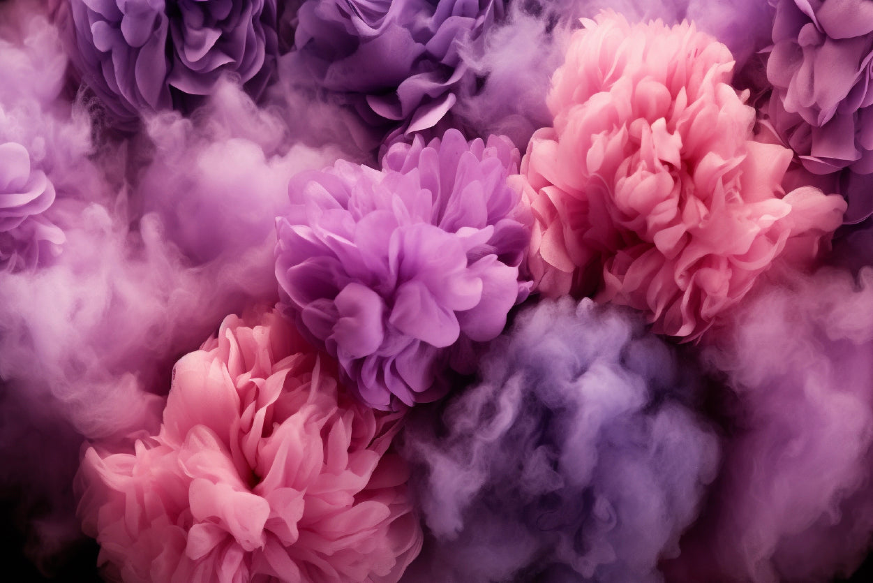 Bunch of Flowers with Pink Smoke Home Decor Premium Quality Poster Print Choose Your Sizes - Bella Home Decor