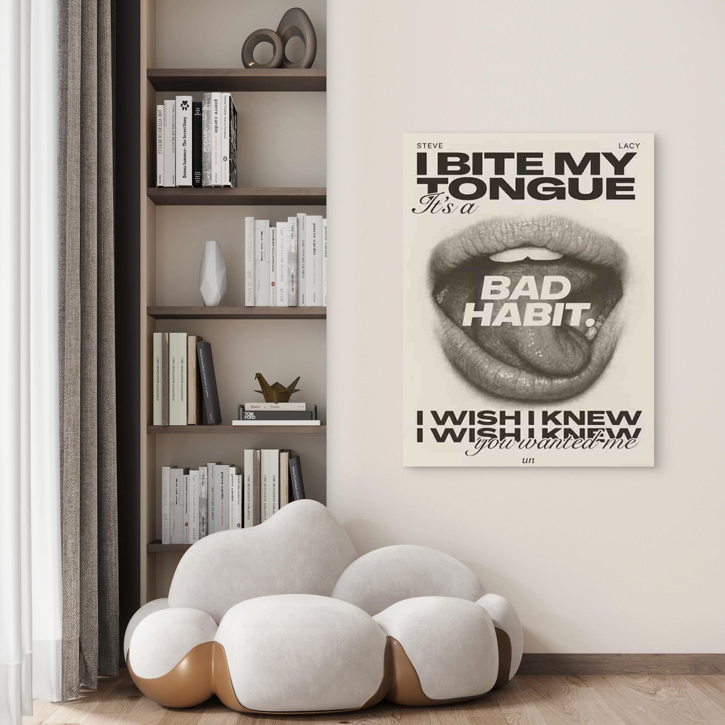 Bold Tongue Art in a Modern Retro Style 40x60cm Metal Print Ready to Hang