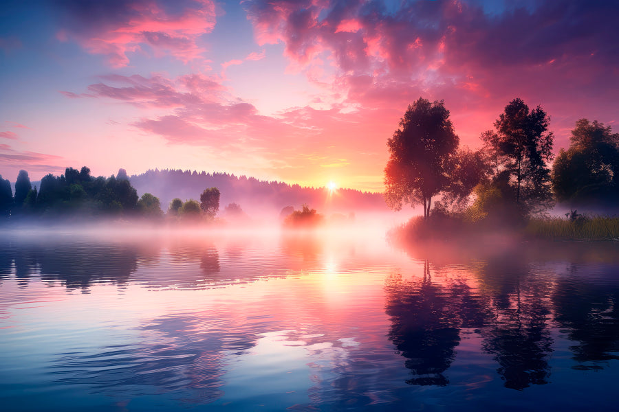 Forest Outdoor Scenery Sunrise Landscape Acrylic Glass Print Tempered Glass Wall Art 100% Made in Australia Ready to Hang - Bella Home Decor