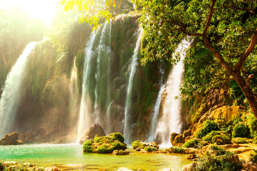 Ban Gioc - Detian Waterfall in Vietnam Wall Art Decor 100% Australian Made - Bella Home Decor