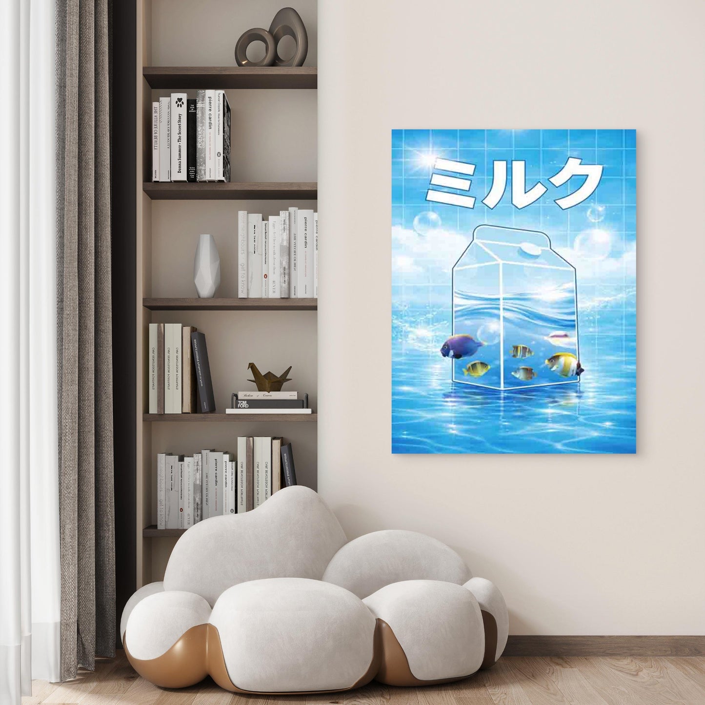 Aquatic Milk 40x60cm Metal Print Ready to Hang