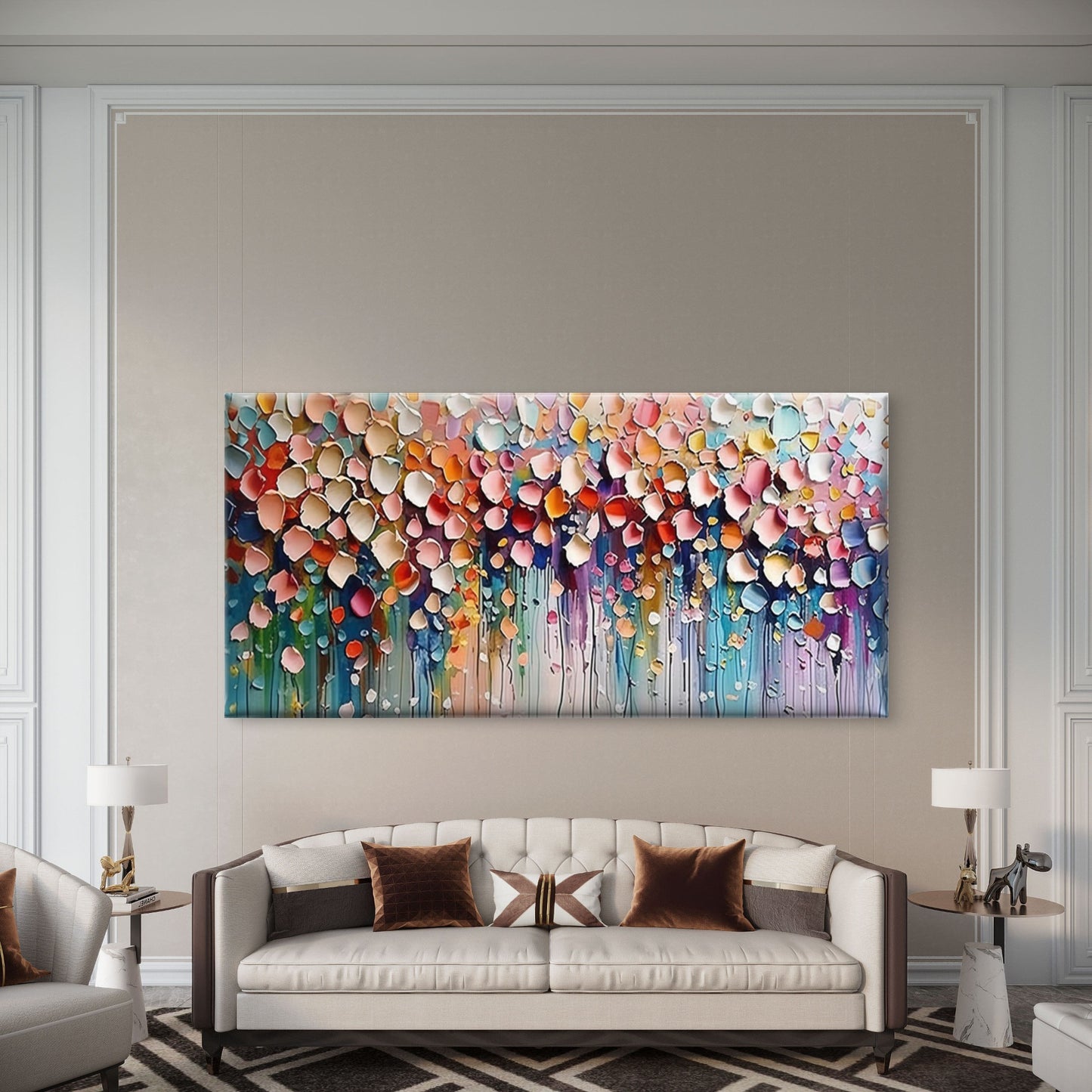 Abstract Colorful Flower Petals Wall Art Canvas Office Home Room Framed 120x60cm