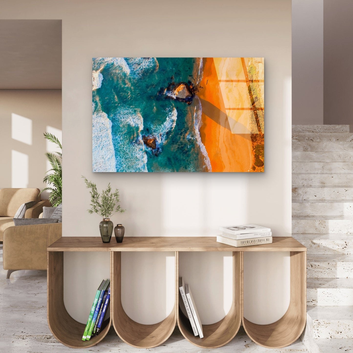 Port Campbell Aerial Ocean Beach Surf Acrylic Glass Printing Wall Art Australian Made Quality