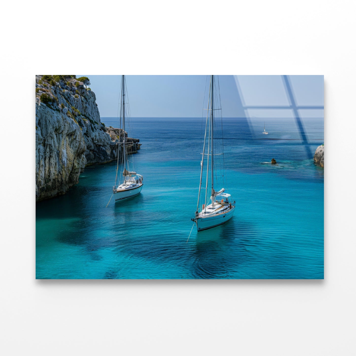 Couple of Boats, Sky Acrylic Glass Print Tempered Glass Wall Art 100% Made in Australia Ready to Hang - Bella Home Decor