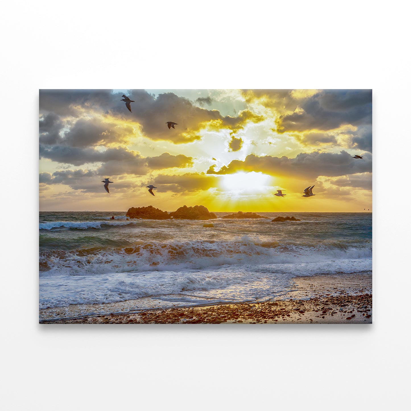Korean East Sea Sunrise Scene Wall Art Decor 100% Australian Made - Bella Home Decor